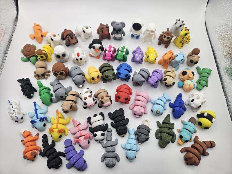Strong & Durable Pocket Pets - Cute 3D Printed Articulating Mini Fidget Sensory Baby Animals For Road Trips or Party Bags Articulated Figures Action Figures