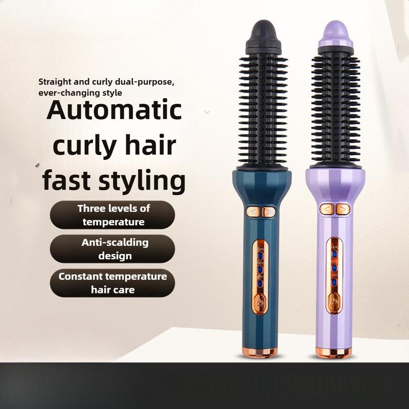 1pc Dual-Purpose Automatic Curling Iron, 55W Portable Hair Straightening Comb, 32mm Barrel, US Plug, 110V-240V, for Home Styling - No Battery Required