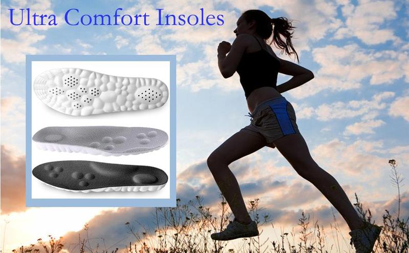 4D Insoles - 4D Cloud Technology Insole - Super Soft, Ultra Comfort Insoles, Plantar Fasciitis Insoles, 4D Sports Shoes Insoles, Acupoint Massage Insole for Foot & Joint Support
