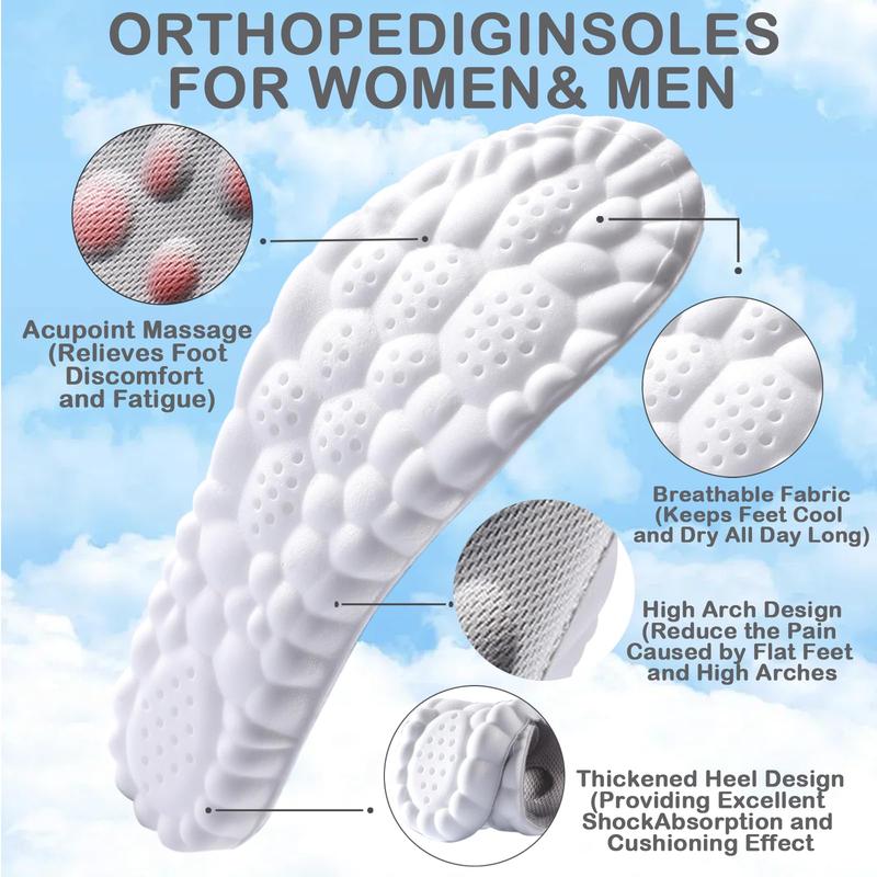 4D Insoles - 4D Cloud Technology Insole - Super Soft, Ultra Comfort Insoles, Plantar Fasciitis Insoles, 4D Sports Shoes Insoles, Acupoint Massage Insole for Foot & Joint Support