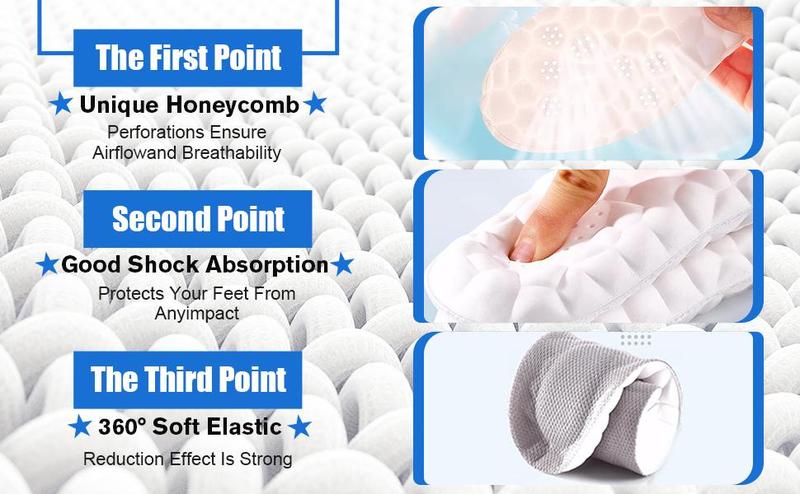Cloud Insoles for Men and Women - 4D Technology Insole,Sports Shoes Insoles,Keeps feet balanced and upright,One size fits most, adjustable by cutting along the curling line.- U-Shaped Memory Foam Insoles (Men: US 7.5-10.5)