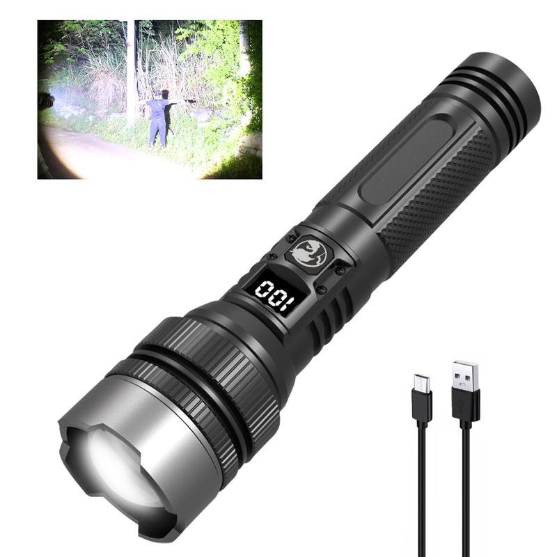 BRIGHT FLASHLIGHT | USB Rechargeable | Zoomable | Camping,Emergencies & More,Must-Have!