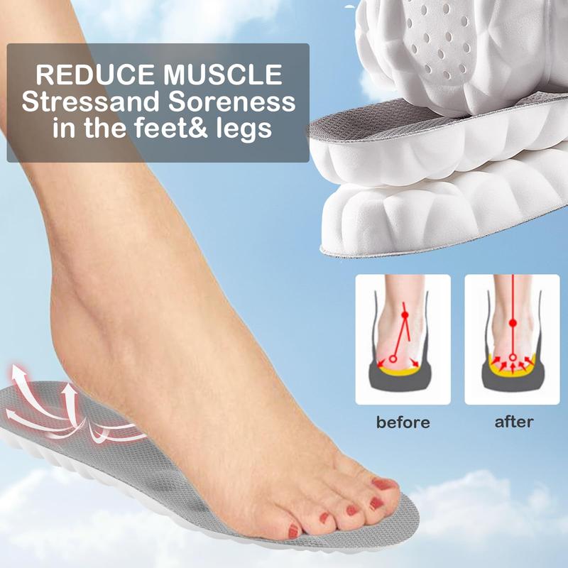 4D Insoles - 4D Cloud Technology Insole - Super Soft, Ultra Comfort Insoles, Plantar Fasciitis Insoles, 4D Sports Shoes Insoles, Acupoint Massage Insole for Foot & Joint Support