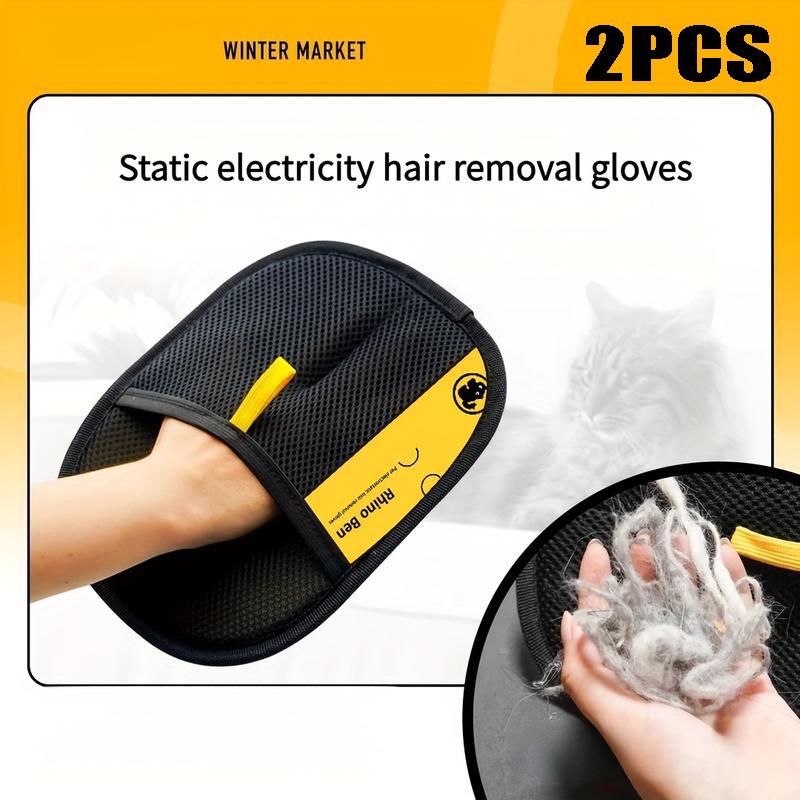 2-pack Pet hair remover Two-way brush sticky hair remover Cat hair dog hair glover, pet grooming home cleaning pet hair gloves, Deshedding Tool Cleaner