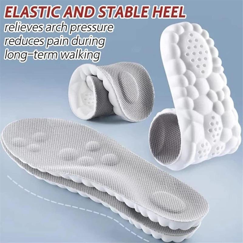 Cloud Insoles for Men and Women - 4D Technology Insole,Sports Shoes Insoles,Keeps feet balanced and upright,One size fits most, adjustable by cutting along the curling line.- U-Shaped Memory Foam Insoles (Men: US 7.5-10.5)