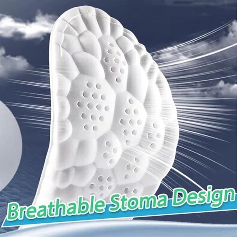Cloud Insoles for Men and Women - 4D Technology Insole,Sports Shoes Insoles,Keeps feet balanced and upright,One size fits most, adjustable by cutting along the curling line.- U-Shaped Memory Foam Insoles (Men: US 7.5-10.5)