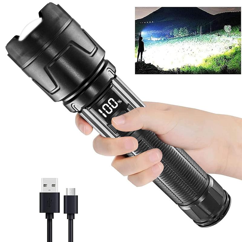 BRIGHT FLASHLIGHT | USB Rechargeable | Zoomable | Camping,Emergencies & More,Must-Have!