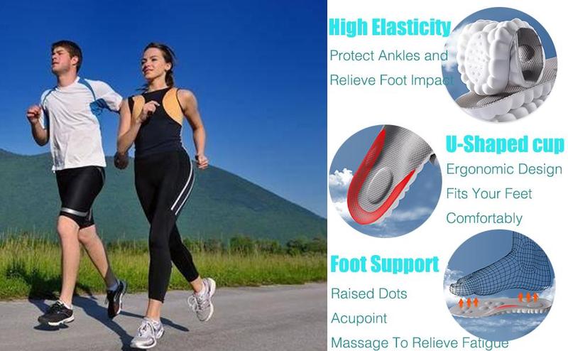 4D Insoles - 4D Cloud Technology Insole - Super Soft, Ultra Comfort Insoles, Plantar Fasciitis Insoles, 4D Sports Shoes Insoles, Acupoint Massage Insole for Foot & Joint Support