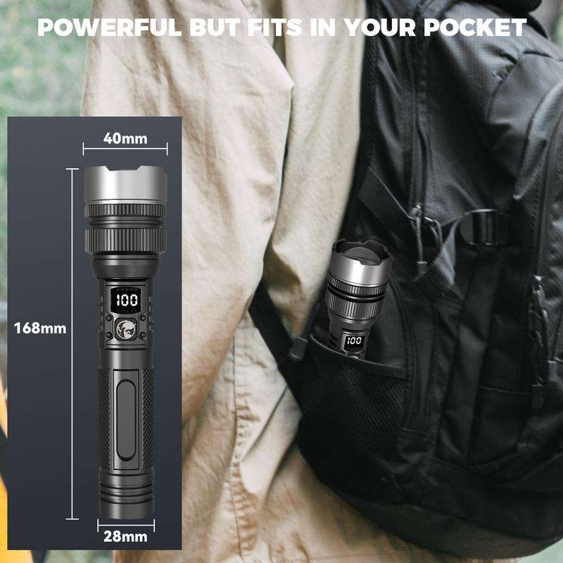 BRIGHT FLASHLIGHT | USB Rechargeable | Zoomable | Camping,Emergencies & More,Must-Have!
