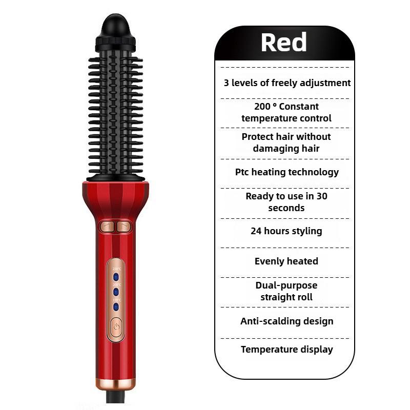 1pc Dual-Purpose Automatic Curling Iron, 55W Portable Hair Straightening Comb, 32mm Barrel, US Plug, 110V-240V, for Home Styling - No Battery Required