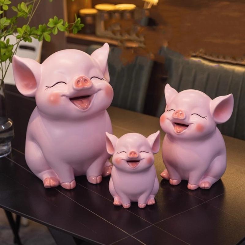 Creative Savings Tank Pig Piggy Bank Large Capacity Openable Zodiac Pig Ornaments Cartoon Decorative Animal Saving Box Decor Gift Vinyl