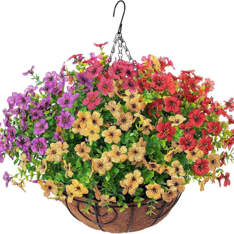 Artificial Flower (12/24pcs/set), UV Resistant Colorful Fake Flower, Decorative Bouquet for Home Decor Garden Party Wedding Decor