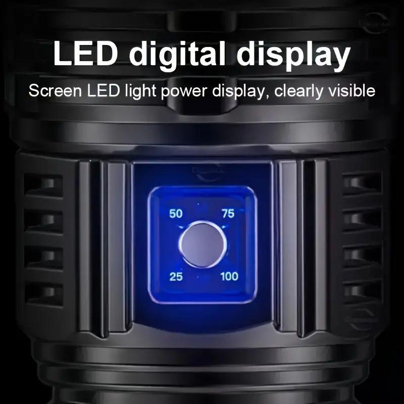 1pc Rechargeable LED Flashlights, With 5 Lighting Modes, Long Lasting Powerful Handheld Bright Flashlight For Emergencies Camping, Rescue, Hunting, Inspection, Repair Outdoor Running, Hunting, Camping, Hiking