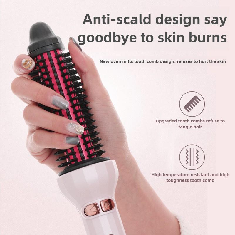 1pc Dual-Purpose Automatic Curling Iron, 55W Portable Hair Straightening Comb, 32mm Barrel, US Plug, 110V-240V, for Home Styling - No Battery Required