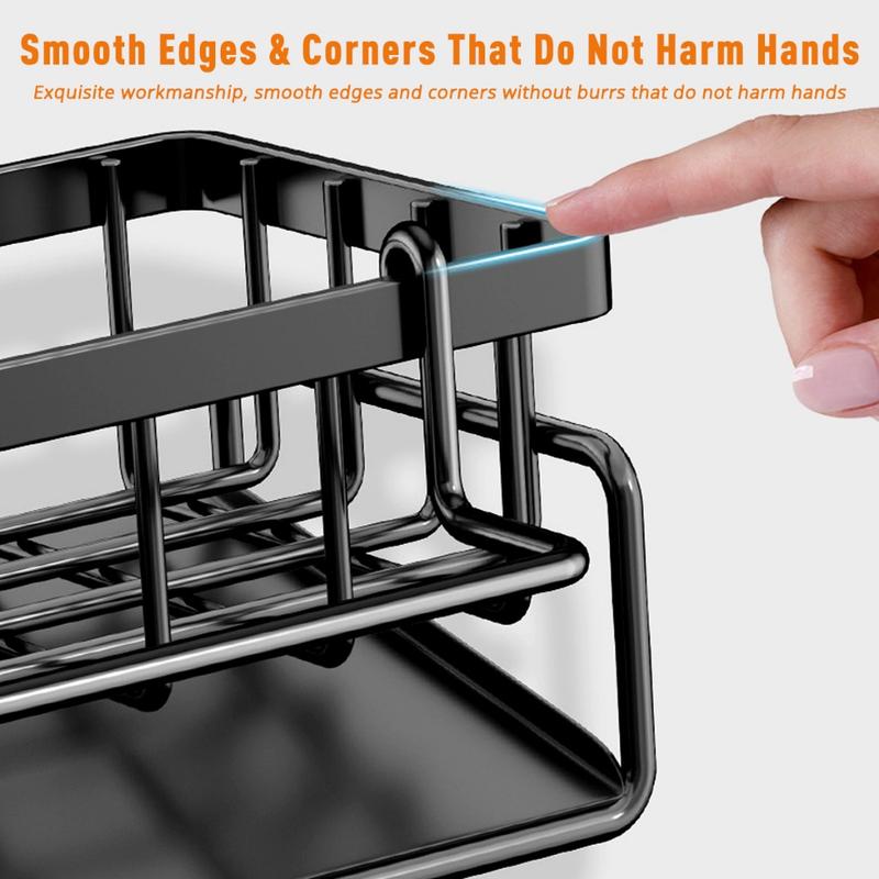 kitchen storage rack tap Metal Sponge Drainer Rack With Towl Holder Kitchen Bathroom Sink Organizer Rack Soap Holder Orgaizer rack tap hanging rack