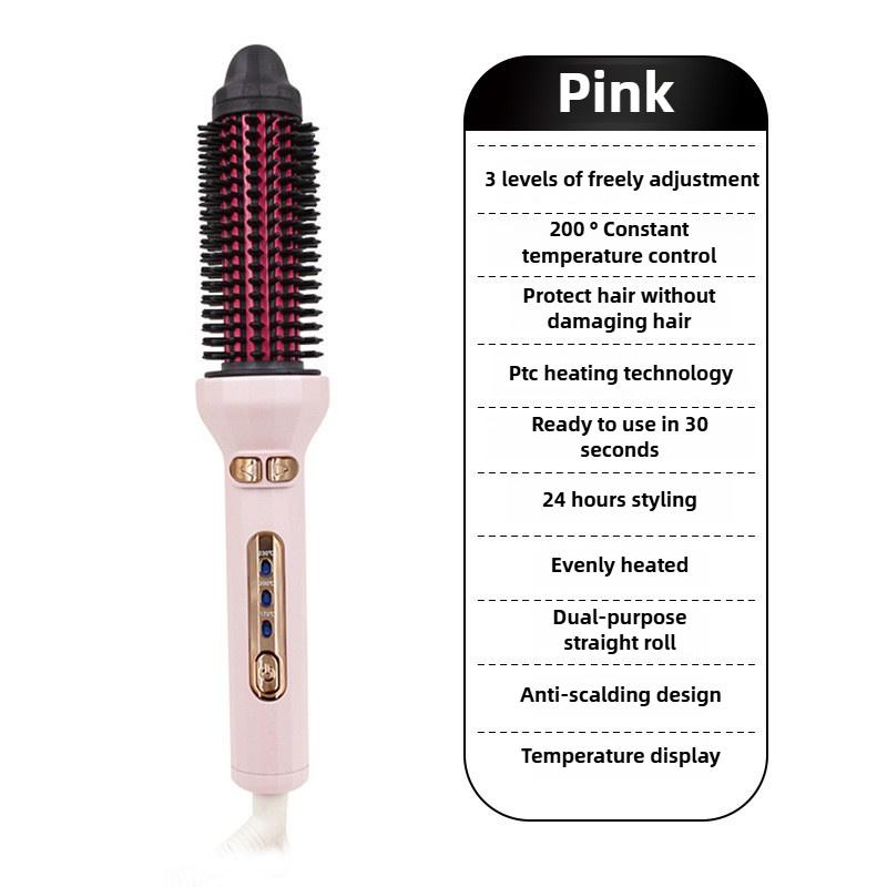 1pc Dual-Purpose Automatic Curling Iron, 55W Portable Hair Straightening Comb, 32mm Barrel, US Plug, 110V-240V, for Home Styling - No Battery Required