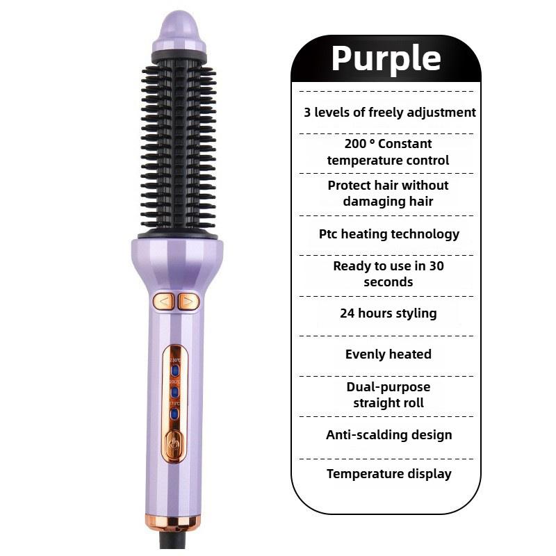 1pc Dual-Purpose Automatic Curling Iron, 55W Portable Hair Straightening Comb, 32mm Barrel, US Plug, 110V-240V, for Home Styling - No Battery Required